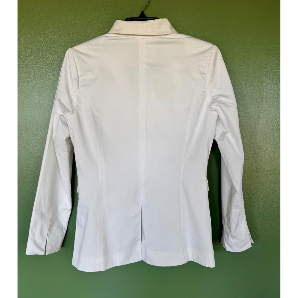 HM White Single Button Blazer Jacket Womens Size 8 Office Workwear Fully Lined - Picture 2 of 3